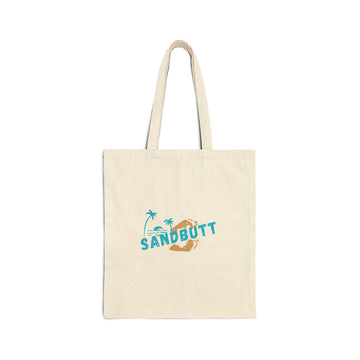 Beach Vibes Cotton Canvas Tote Bag - 'Sandbutt' Design